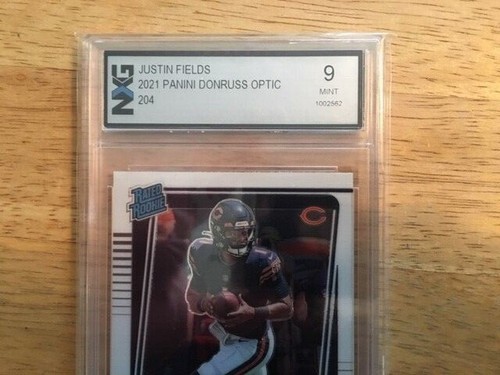 2021 JUSTIN FIELDS Optic Football RATED ROOKIE #204 RC BEARS NEXTGEN 9 MINT - 第 2/3 張圖片