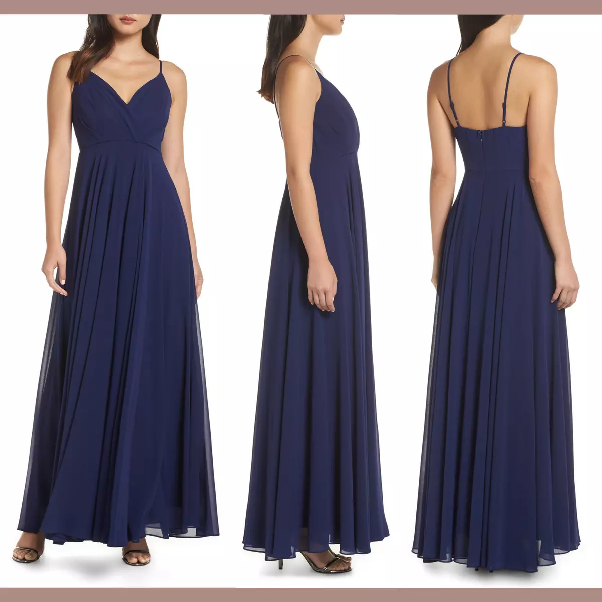 Surplice chiffon shop gown lulus
