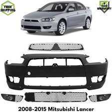 Front Bumper Cover Paintable Fog Lights Kit For 2008-2015 Mitsubishi Lancer Front Bumper Cover Paintable Fog Lights Kit For 2008-2015 Mitsubishi Lancer