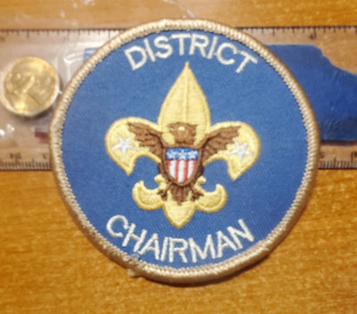 BSA District CHairman Position Patch, 1973-2019 (DCR2)Bronze border