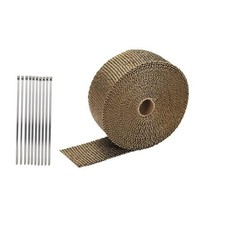 Exhaust Heat Wrap Roll, Exhaust Header Wrap Tape Fiberglass Golden-16.4ft/5M
