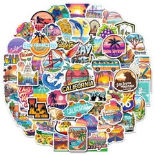 YTSQLER 200 PCS California Stickers, Travel Souvenirs Colorful