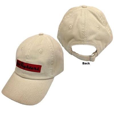 Men's Foo Fighters Tcats Logo Ribbon Corduroy Baseball Cap One Size Natural