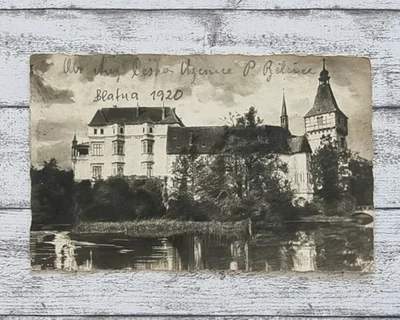 Blatna Schloss Cesko Slovenska Postkarte gelaufen 1920 Handschrift Briefmarke - Bild 1 von 2