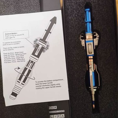 Doctor Who 12th Sonic Blue Metal Screwdriver Lights Sounds Twelfth Dr Character