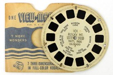 View Master Reel 101 Rocky Mountain National Park 1940's Colorado Hand Lettered