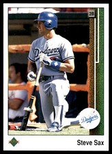 Steve Sax 1989 Upper Deck #53 Dodgers MLB READ FREE SHIPPING AutographDen