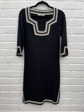 Jaeger Black Knee Length Silk/ Cashmere Knitted Dress Size Small