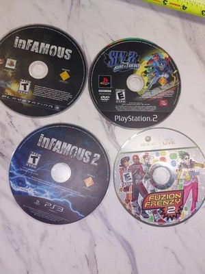 Sly 2 Band of Thieves PS2 Infamous 1 & 2 PS3 Fusion Frenzy 2 Xbox 360 As Is Read