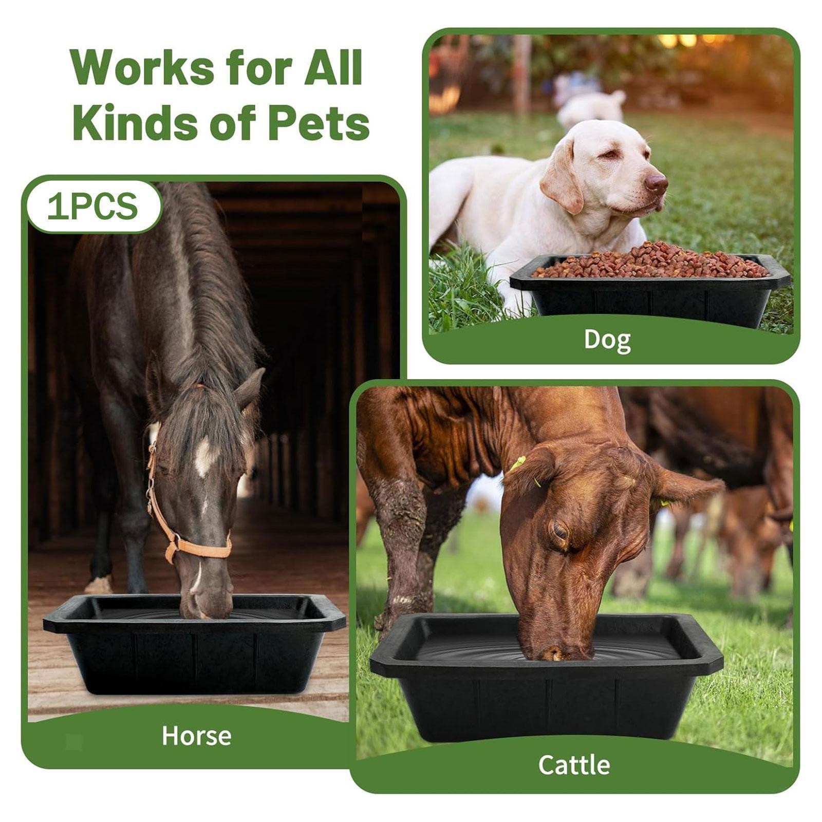 Water Bowl Large Rectangle Utility Horse Feed Bucket 10