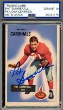 Pat Summerall Gem Mint 10 PSA DNA Signed 1955 Bowman Rookie Autograph