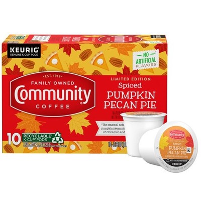 10 Count Spiced Pumpkin Pecan Pie Flavored Coffee Pods for Keurig K-Cup Med