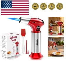 Professional Butane Torch Lighter, One-hand Operation Refillable Kitchen Blow...