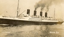 Cie Gle Transatlantique CGT French Line FRANCE 1912 seen at sea US card