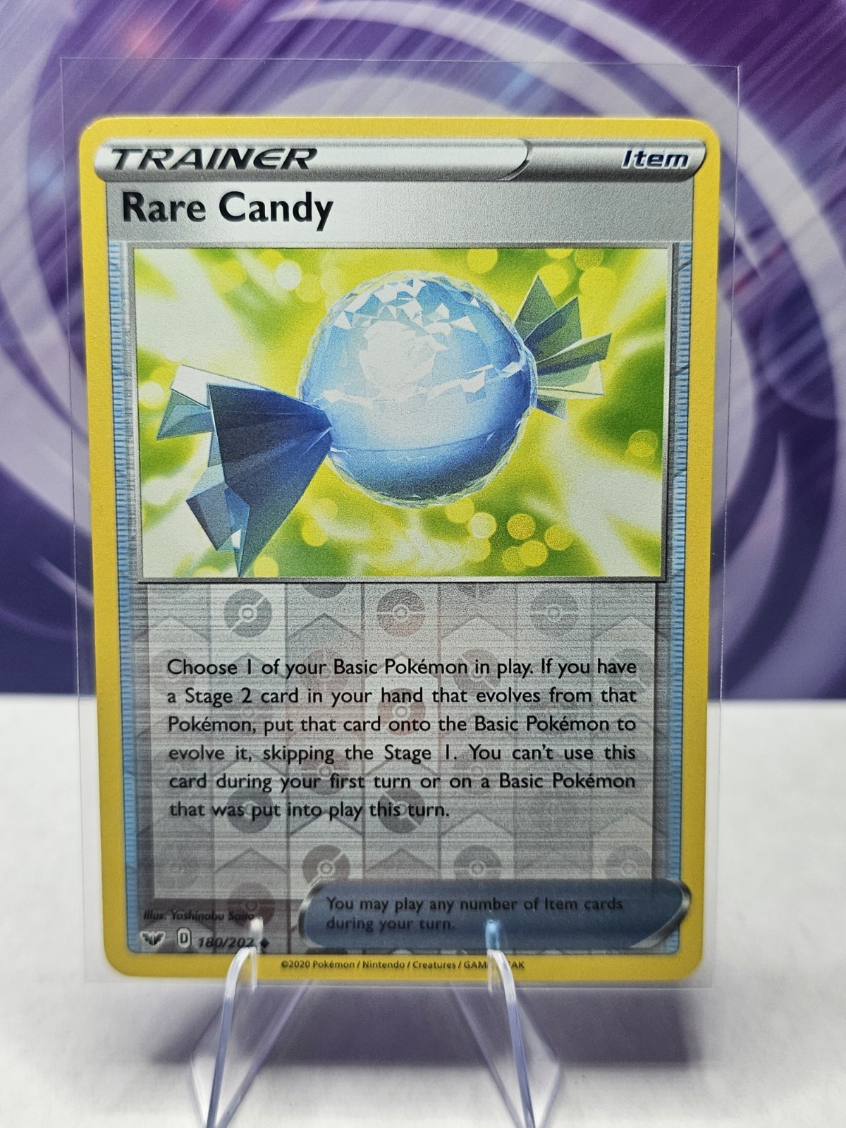 Pokemon Card Rare Candy Sword & Shield Reverse Holo 180/202 Near Mint