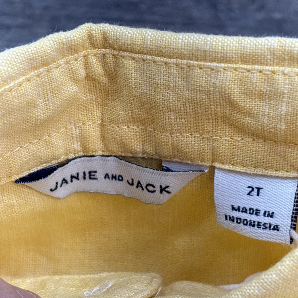NUEVA Camisa Janie and Jack The Lino-Algodón en Cálido Sol $42 Niño Talla 2T Foto 3 de 4