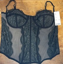 Urban Outfitters Out From Under Modern Love Black Lace Mesh Corset Top