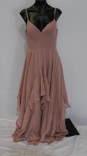 Azazie Women's Zaina A Line Chiffon Bridesmaid Dress EJ3 Dusty Rose Size 8 NWT