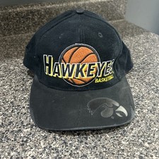 Vintage 80s College Iowa Hawkeyes Basket Ball Snap Back Made In Usa