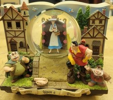 Disney Beauty &The Beast FigureMusical Figurine Music Box Double Sided SnowGlobe