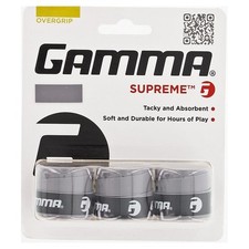 GAMMA Sports Supreme Overgrip for Tennis, Pickleball, Squash, 3 pack, Grey