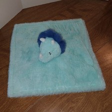 Parents Choice Blue Triceratops Lovey Security Blanket Dinosaur Satin Pattern