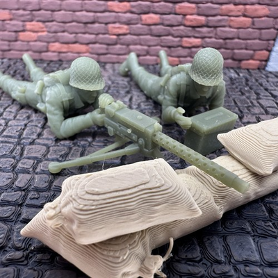 #ad World War 2 American M1919 Machine Gun Crew Set Toy Soldier 3D Resin 1 32 Figure $12.95