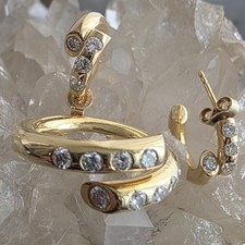 23 Gramm Exklusiv Designer-Set  750er Gelbgold 1,3 Karat Brillanten Ring Ohrring