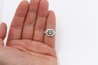 18k  Yellow Diamond Ring Solid Gold Cocktail Blue Sapphire Art Deco (#25)0.49ct — photo 10