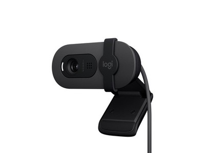 Logitech Brio 100 Full HD 1080p Webcam, Auto-Light Correction, Built-In Mic,