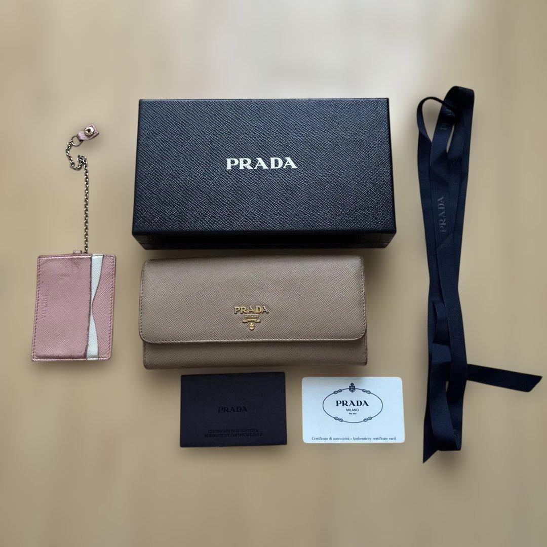Prada Saffiano Leather Long Wallet Authentic Luxury