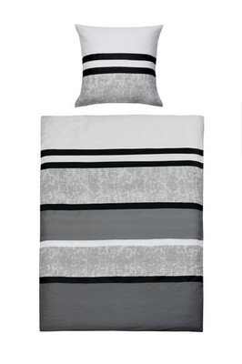 casa NOVA Bettwäsche NELA Satin BL 135x200 cm grau Bettbezug Bettzeug