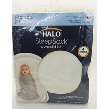HALO SleepSack Swaddle Newborn 0-3 Months Cream White Micro-Fleece TOG 3.0 New