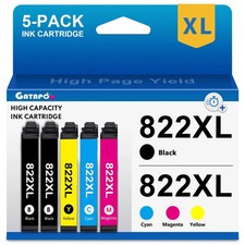 822XL-5PK Ink Cartridge for  822 Workforce Pro WF-3820 WF-4830 WF-4833