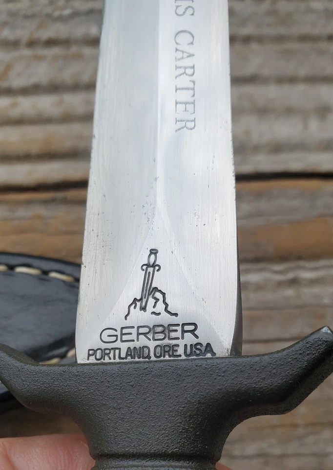 Vintage Gerber Mk1 Boot Knife First Year Production L6 Tool Steel Gray #001460 - Image 3 of 4