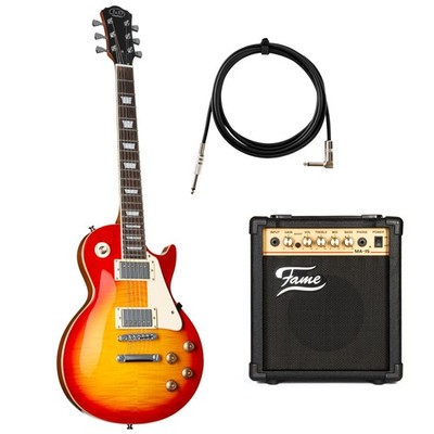 J & D E-Gitarren Set aus T-Style E-Gitarre, 15 Watt Combo, Gitarrentasche