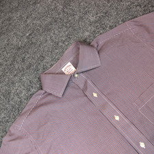 Brooks Brothers Madison Shirt Men's 16-33 Red Blue Non Iron Cotton Stretch Butto