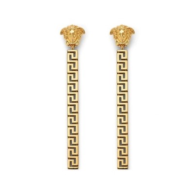 BRAND NEW IN BOX VERSACE LA MEDUSA GRECA DROP EARRINGS- 10008671A006203J000