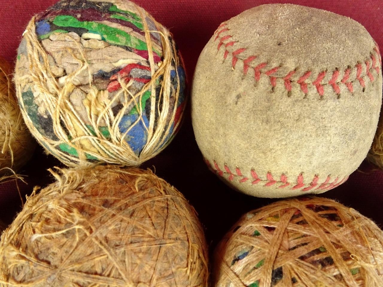 12 Vintage Folk Art CARNIVAL Amusement Park Knockdown Ball Toss Game BASEBALLS