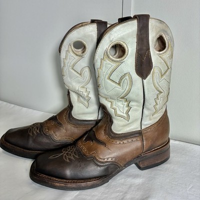Tronco Leather Boots  Men’s 8.5 Western Cowboy Square Toe Brown Made In Mexico Brown Hand-Tooled Western Boots Square Toe main image 3
