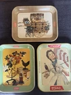 Vintage Original 1957 Coca-Cola Metal Serving Tray Lot – Umbrella Girl Rooster