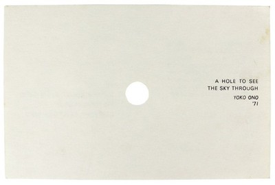Yoko Ono / Order Postcard for Grapefruit / Verso: A Hole to See the Sky Through