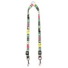 Frogs Coupler Dog Leash for Small Dogs 3/8" Wide 9-12" Long Green