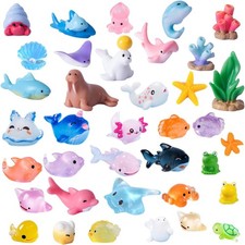 45 Pcs Mini Ocean Resin Animals Marine Tiny Sea Animals Figures Miniature Figuri