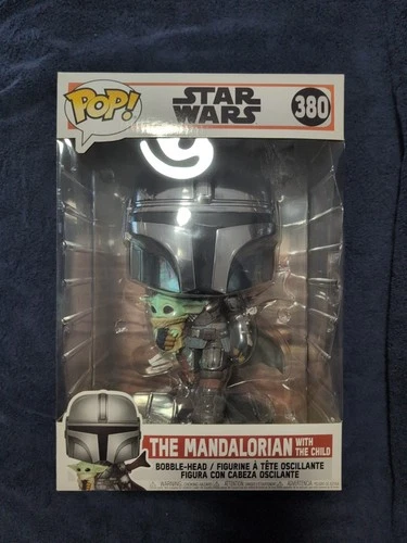 Funko Pop! Vinyl Jumbo 10 in: Star Wars - The Mandalorian (Chrome) (10 inch)...