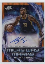 2023 Topps Cosmic Chrome Orange Galactic Refractor /25 Myles Turner #MWM-MT Auto