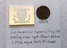 1775 Connecticut militia regiment flag .7226 oz ASW FM .925f ag ingot: $60 melt
