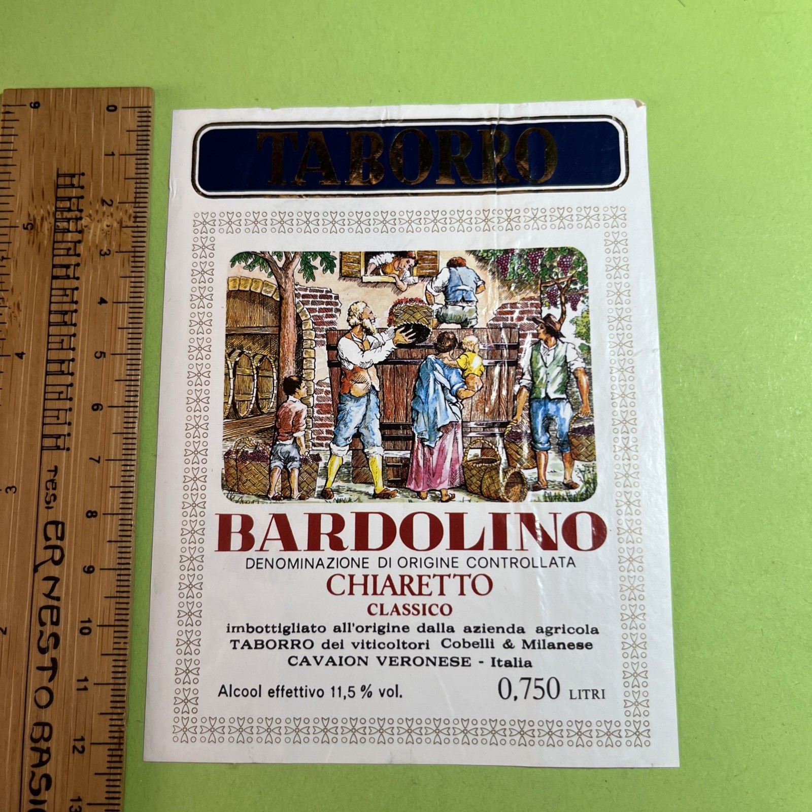 TABORRO BARDOLINO CHIARETTO CLASSICO CAVAION VERONESE - ETICHETTA COLLEZIONE