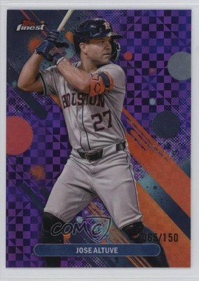 2025 Topps Finest Common Purple Checkerboard Refractor /150 Jose Altuve #70 1r25