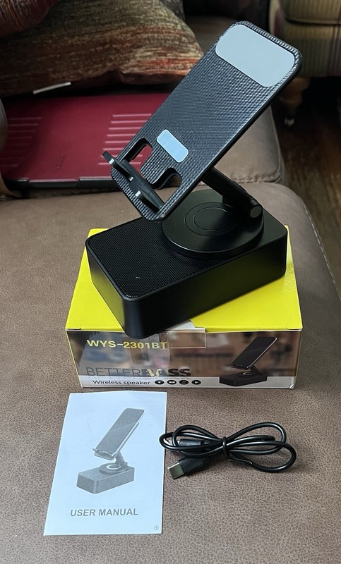 Bluetooth Speaker, Powerbank, Phone Holder, Better Bass, 5-In-1 Apple & Android 